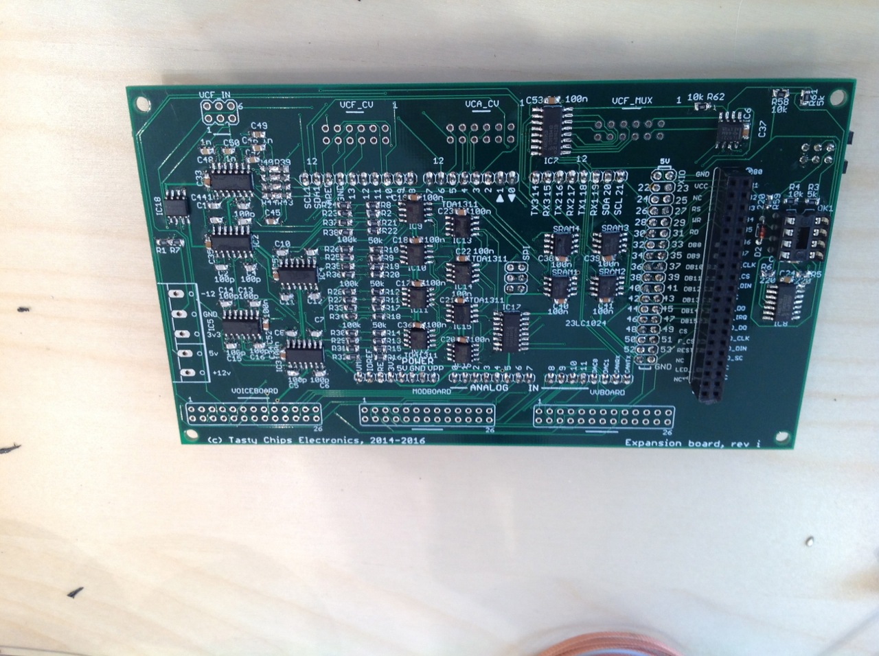 Female 2x20 header on the right (for the display) and the DIP8 socket for the optocoupler.
