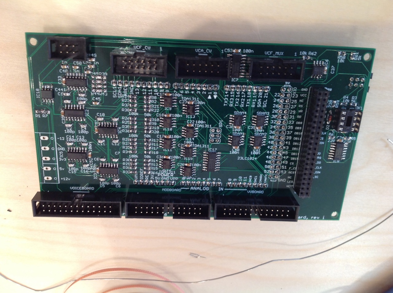 IDC sockets on the top side.