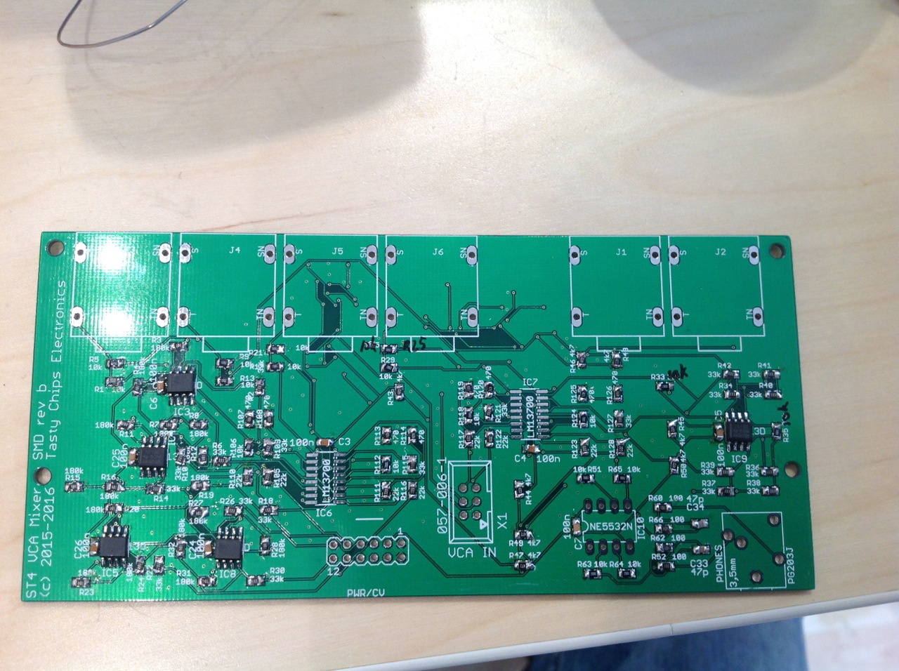 VCA top side, opamps done.