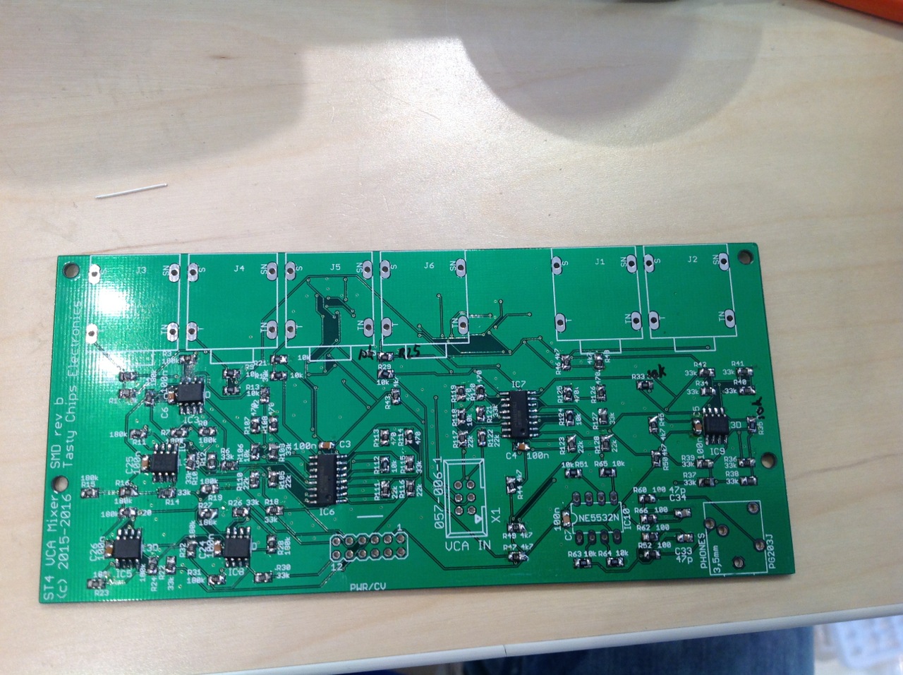 VCA top side, LM13700's done.