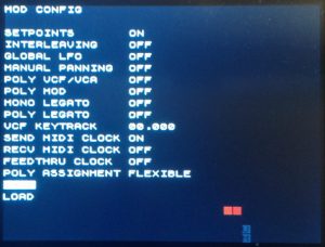 Module configuration screen.