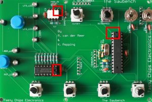 Digital board with all IC's installed. Mind the side of the gaps and dots.